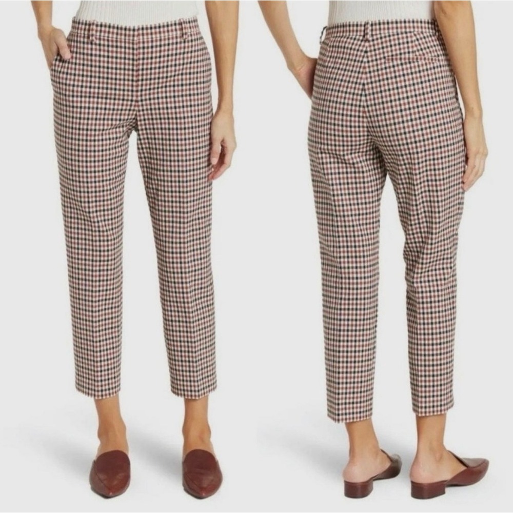 Theory Treeca Portland Trousers Plaid Size 0 Virgin Wool Blend Academia Preppy